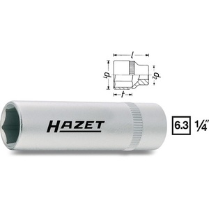 <b>Socket</b> Insert 850LG 1/4" Drive 6-Point <b>8mm</b> X 50mm White Key HAZET - Product Image 4