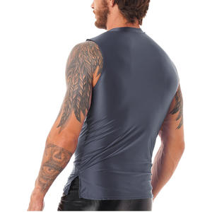 2025 brillante elegante corte de trabajo camiseta sin mangas de alta calidad gris verano transpirable curva secado rápido moda músculo camiseta sin mangas hombres - Product Image 1