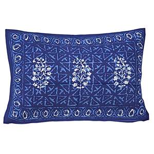 Drap de lit simple en coton bleu 180 TC avec 1 taie d'oreiller, motifs ethniques, effet rafraîchissant, ensemble 3 pièces pour usage domestique (BSB1123) - Product Image 2