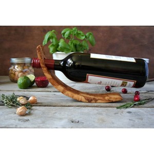 Low Price Curved Wooden Wine Bottle Holder Wedding Gift For Him Housewarming Gift <b>Bar</b> <b>Accessories</b> - Product Image 6