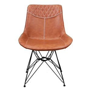 Aster <b>Dining</b> <b>Chair</b> with Leather Upholstery and Metal Legs - Product Image 2
