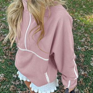 Sudadera de Forro Polar Sherpa para Mujer, Cuello Camisero, Alta Calidad, Colores Personalizados, Estilo Urbano, Transpirable, para el Frío Invierno - Product Image 4