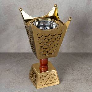 เตาโลหะสไตล์วินเทจเคลือบทองด้วยมือสไตล์อาหรับเครื่องหอมโลหะบาค - Product Image 4