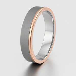 Élégant unisexe 8mm 9mm 14k or plaqué rhodium double ton bande bijoux personnalisés anneaux pour mariages fêtes à la mode pour les filles - Product Image 2