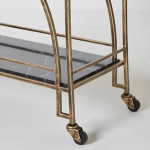 Wholesale Tiers Hotel Luxury Gold Metal <b>Serving</b> Bar Carts <b>Serving</b> <b>Trolley</b> Service Cart Bar - Product Image 5