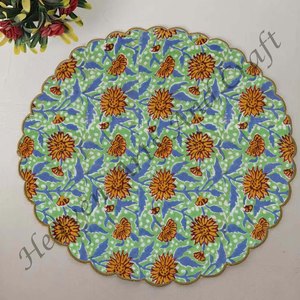 Serviette de table ronde moderne imprimée à la main 100% coton Design unique pour avion, hôtels et usage domestique EN088 - Product Image 3