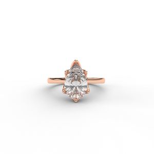 IGI Certified Pear Cut Lab Grown Diamond Solitaire Engagement & Wedding <b>Ring</b> in 14K Yellow / White And Rose Gold - Product Image 1