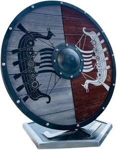 Écusson mural de collection en bois massif de 24 pouces, design de navire viking en bois artisanal de qualité supérieure, design de guerrier médiéval - Product Image 5