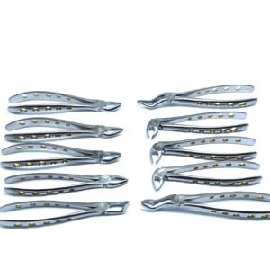 Juego Profesional de 10 Piezas de Pinzas para Extracción de Raíces Dentales, Instrumentos Manuales de Acero para Extracción de Raíces - Product Image 1