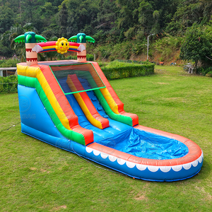 PVC thương mại Inflatable ướt trượt nhà trả lại cho trẻ em, ngoài trời nhảy Bouncer Inflatable trượt nước với hồ bơi & Blower - Product Image 6