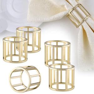 Anillo de latón dorado con forma de cilindro único, servilletas hechas a mano, vajilla de alta calidad, anillo de oro real para restaurante - Product Image 1