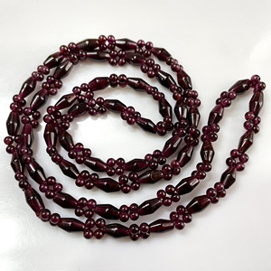 Vintage Natural Garnet Beaded Necklace <b>Red</b> <b>Beads</b> Wholesale ASP GEMS LT-236(7) 27 Inch Mix Round - Product Image 2