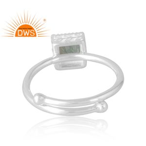 แหวนพลอย925ควอตซ์สีเขียวธรรมชาติทำจากเงินสเตอร์ลิงเครื่องประดับออกแบบได้เองของขวัญสำหรับผู้หญิงสำหรับเธอ - Product Image 2