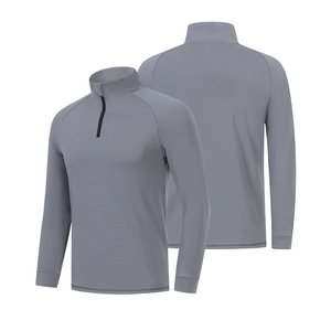 Hombres 87% Poliéster 13% Spandex Logotipo personalizado Camiseta de manga larga para hombres Camisetas de fútbol Stand Collar Sporty - Product Image 2