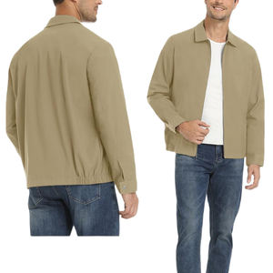 Streetwear de luxe vestes pour hommes toile lourde logo personnalisé coton vierge fermeture éclair homme vestes Vintage respirant travail veste pour homme - Product Image 2