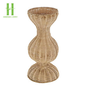 Diseño rústico Look encantador acento funcional maceta hogar decorativo miel color ratán mimbre jarrón urna OEM de Vietnam - Product Image 6