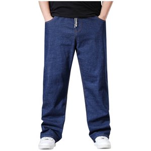 Noir Gris Denim Jeans Pantalon Hommes Automne Noir Bleu Foncé Straigh Hommes Jeans Pantalon Classique Caaual Coton Stretch Taille 40 42 44 - Product Image 1