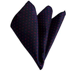 <b>Navy</b> Red Floral Jacquard Neckerchief Elegant Printed Men's Shirt <b>Accessory</b> - Product Image 1
