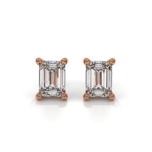 Esmeralda IGI VS VVS 1CT Lab Grown Diamond Stud Pendientes 14K 18K Oro sólido para mujeres-Regalo de aniversario de boda - Product Image 2