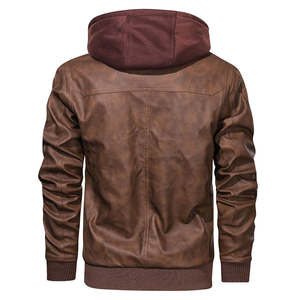 Veste en cuir à capuche pour homme, nouvelle technologie, tissu d'hiver, en coton, rétro, OEM, personnalisation, 2022 - Product Image 2