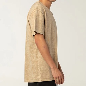 Hommes 100 coton lavé à l'acide Vintage T-Shirt personnalisé Style rétro Streetwear Tee OEM ODM usine en vrac en gros - Product Image 5