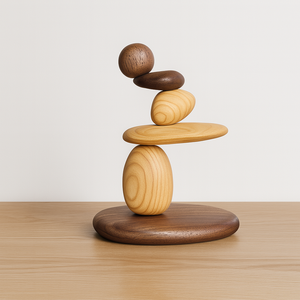 Energinox Six Décoration de jardin zen japonais en bois massif galets magnétiques <span class=keywords><strong>cerisier</strong></span> noyer bois blanc sculptures et sculptures en pierre - Product Image 4