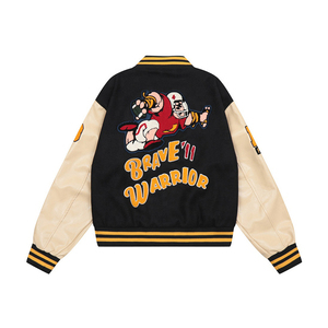 เสื้อแจ็กเก็ตทีมเบสบอลมีตัวอักษรคุณภาพสูงปักลายด้วยกำมะหยี่ - Product Image 2