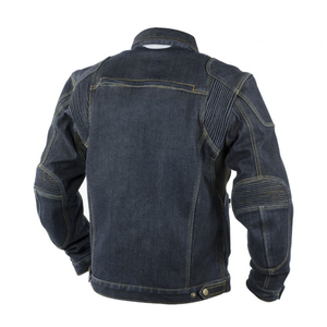 Veste de course en denim épais pour homme avec col boutonné et poches, coupe ajustée, combinaisons de moto pour l'hiver - Product Image 2