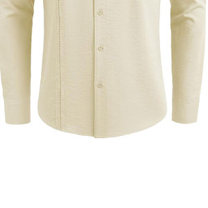 Conjuntos de camisa de hombre de tela de poliéster hechos a medida de todos los tamaños, conjuntos de camisa de hombre teñidos lisos de diseño superior - Product Image 6