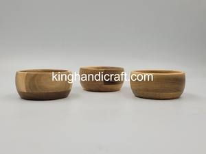 Mini bol en bois d'acacia D6xH3cm pour condiments d'épices au sel | Bol en bois fait main pour cadeau de décoration de salle à manger de cuisine - Product Image 6