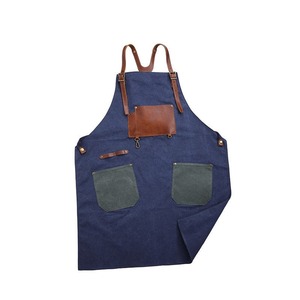 High Quality Adjustable Buckle Black Cotton Canvas Tool Work Stylish <b>Leather</b> <b>Apron</b> AAA-0016B - Product Image 6