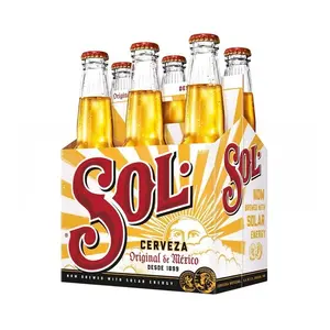 Bir Lager terbaik, grosir Sol Cerveza Meksiko, bir premium, 12 Pak, 11.2 floz 330ML botol, 4.5% ABV