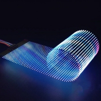 Écran LED souple P6, film LED flexible, verre intelligent transparent, affichage 1000-4000 cd, gestion des contenus à distance pour bureaux et salles d'exposition