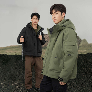 Nouvelle conception Veste d'hiver chaude pour l'escalade Coupe-vent à capuche Résistante à l'usure Coquille dure Randonnée en plein air Imperméable Veste en duvet pour hommes - Product Image 3