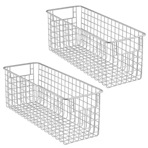 Mais recente Designer Wire Full Silver Plating Storage Basket Metal mão feita para uso polivalente Mantimentos De Cozinha Cestas De Armazenamento