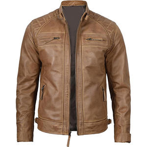 Chaqueta de piel para hombre Oem logotipo personalizado diseño chaqueta de cuero solapa otoño tienda de fábrica chaqueta de cuero de poliéster para hombre - Product Image 5