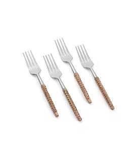 Juego de cubiertos de metal de lujo con mango envuelto en ratán Cubiertos de acero inoxidable Premium para el hogar y el hotel - Product Image 5