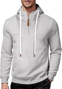 เสื้อฮู้ดผู้ชายแขนยาวแบบซิป ¼  ผ้าถักปักลายกันน้ำสำหรับฤดูหนาว บริการ OEM - Product Image 4