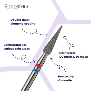 ดอกสว่านเจียรเล็บเพชรระดับมืออาชีพ ขนาด 3.0 มม. สีน้ำเงิน+แดง สำหรับงานตัดหนังกำพร้า ทำเล็บเท้า และดูแลเท้า - Product Image 2