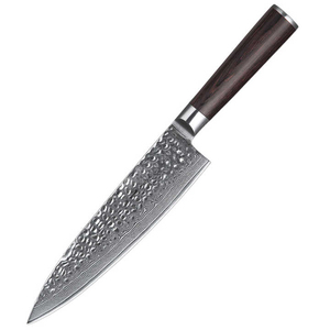 Cuchillo de chef de cocina profesional de acero inoxidable de Damasco | Cuchillos de cocina de chef con logotipo personalizado con mango de madera - Product Image 1