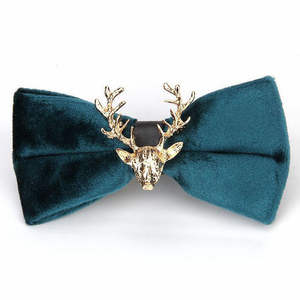 Corbata de Moño Navideña con Estampado Floral Jacquard, Material de Seda y Poliéster con Patrón Tejido para un Estilo Festivo - Product Image 6