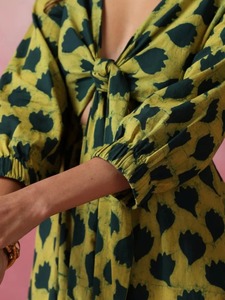 ชุดเดรสยาวสไตล์อินเดียทำจากผ้าฝ้ายบล๊อกด้วยมือของขวัญแต่งงานแบบเฉพาะตัวสำหรับเจ้าสาวชุดฮันนีมูนของขวัญฤดูร้อนสำหรับเธอลดราคา - Product Image 2