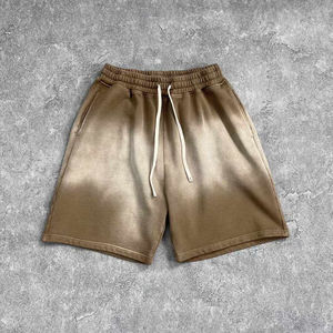 Conjunto de pantalones cortos en blanco para hombre, camiseta de dos piezas con estampado de serigrafía de algodón con hombros caídos y lavado ácido, pantalones cortos de verano con logotipo personalizado - Product Image 6