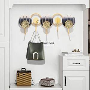 ที่แขวนติดผนังรูปนกเหล็กน้ำหนักเบาราว5ตะขอตกแต่งด้วยมือสำหรับตกแต่งบ้านของขวัญและบันไดประตู - Product Image 1