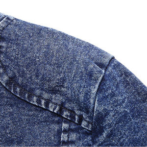 Vente en gros de vestes pour hommes vestes en jean pour hommes avec poches latérales vestes en jean décontractées acceptent le service OEM avec logo personnalisé - Product Image 3