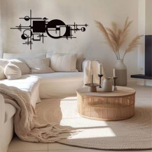 Tenture murale géométrique en métal, art mural moderne en métal, décor abstrait en métal, décor de salon, art mural moderne, - Product Image 5