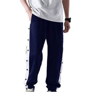 Pantalon de survêtement de jogging personnalisé pour hommes taille moyenne, solide et décontracté Baggy Track Logo Print Pantalon surdimensionné avec cordon de serrage Toile teinte unie - Product Image 1