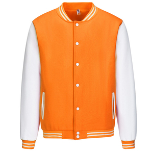 Veste universitaire personnalisable pour homme en laine manches en cuir bouton pression col côtelé classique Streetwear Bomber variété de vestes - Product Image 1