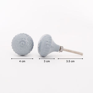 SHUBHAM, pomos de armario de cerámica con relieve Floral moderno, diseño de un solo orificio redondo Vintage para armario con cajones - Product Image 4