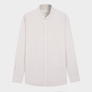 Aristino Brezza marron rayé anti-rides respirant Oxford coton hommes chemise habillée ALSU020S0 gros prix chaud Top produit - Product Image 1